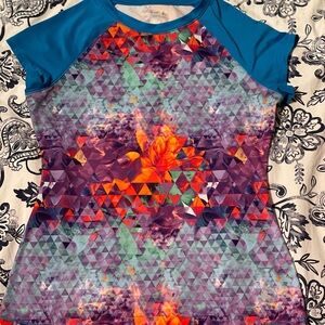 Reel Legends Blue and Purple Geometric Tee